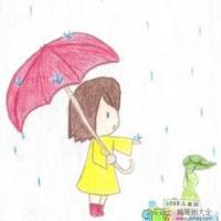 夏天下雨了外国小朋友画夏天的画分享