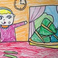 端午节主题儿童画-我包的粽子